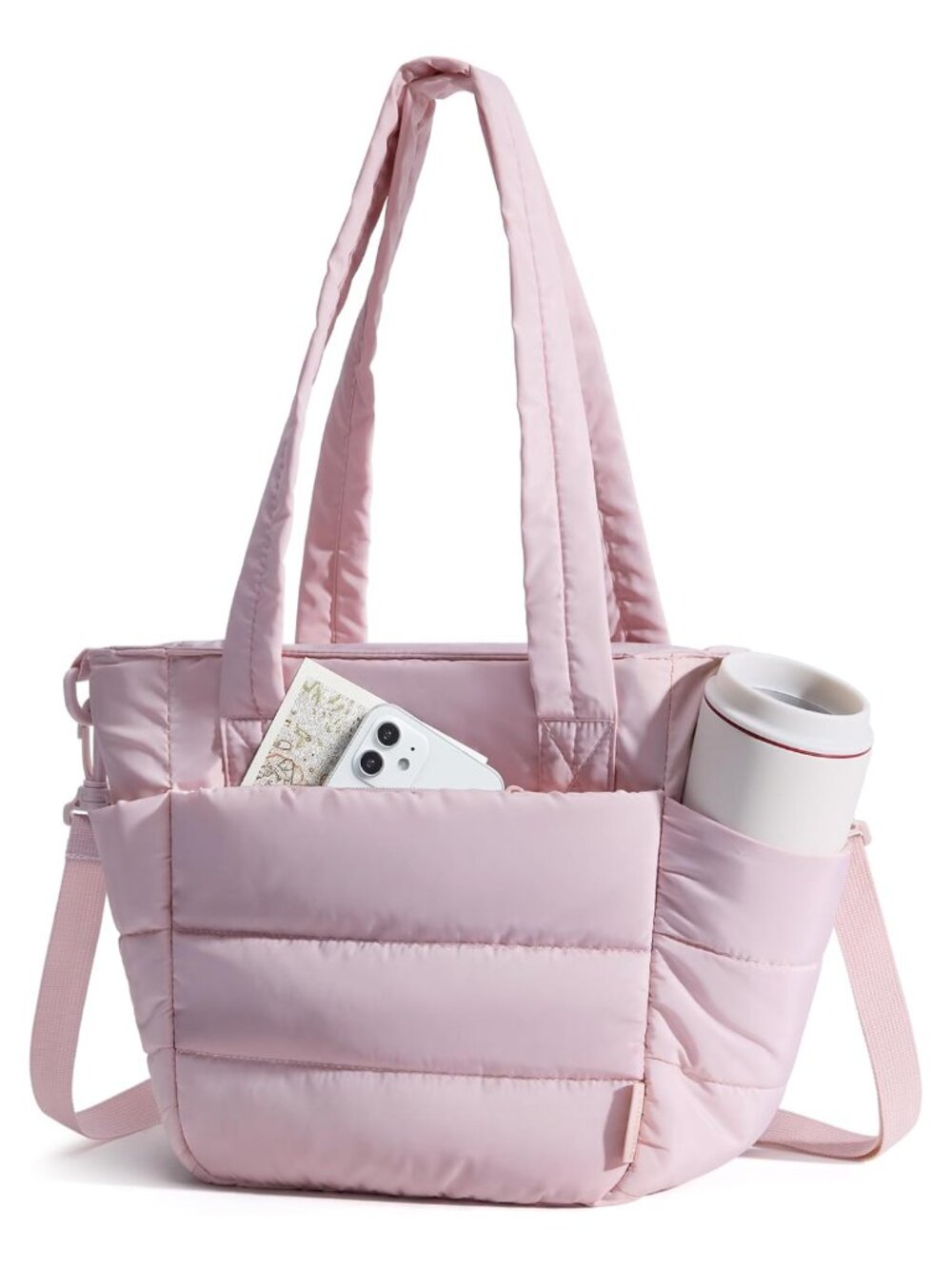 Insulated Lunch Bag Small Tote with Compartment Quilted Puffy Lunchbox